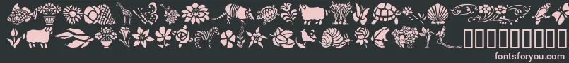 フォントGeElementsOfNatureIi – 黒い背景にピンクのフォント