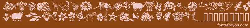 GeElementsOfNatureIi Font – Pink Fonts on Brown Background