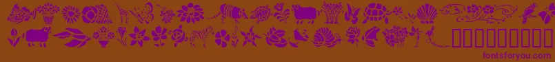 GeElementsOfNatureIi-Schriftart – Violette Schriften auf braunem Hintergrund