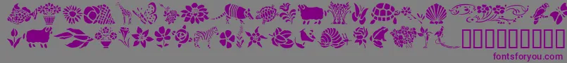 Шрифт GeElementsOfNatureIi – фиолетовые шрифты на сером фоне