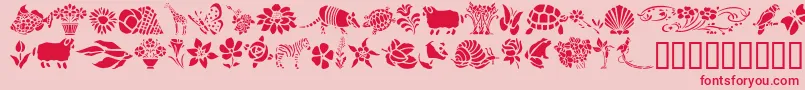 GeElementsOfNatureIi Font – Red Fonts on Pink Background