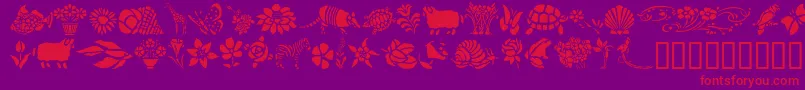 GeElementsOfNatureIi-Schriftart – Rote Schriften auf violettem Hintergrund