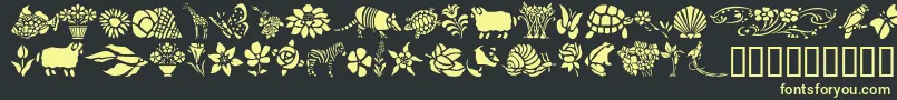Saiba mais sobre a fonte GeElementsOfNatureIi Fonte GeElementsOfNatureIi – fontes amarelas em um fundo preto