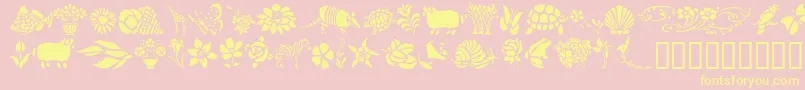 GeElementsOfNatureIi Font – Yellow Fonts on Pink Background