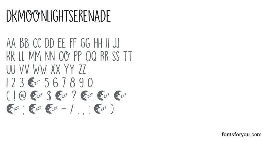 DkMoonlightSerenade Font – alphabet, numbers, special characters