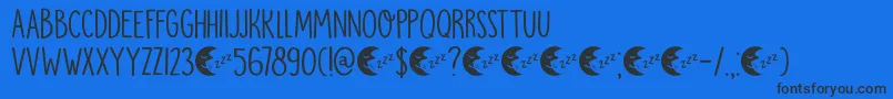DkMoonlightSerenade Font – Black Fonts on Blue Background