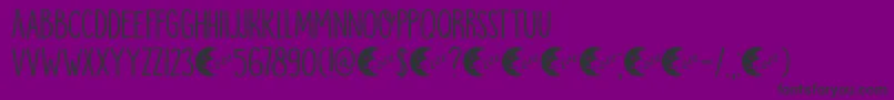 DkMoonlightSerenade-Schriftart – Schwarze Schriften auf violettem Hintergrund
