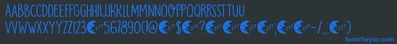 Шрифт DkMoonlightSerenade – синие шрифты на чёрном фоне
