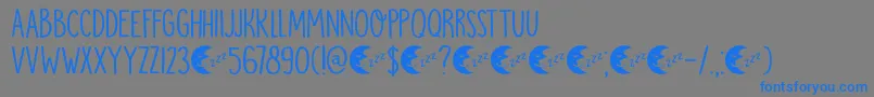 DkMoonlightSerenade Font – Blue Fonts on Gray Background