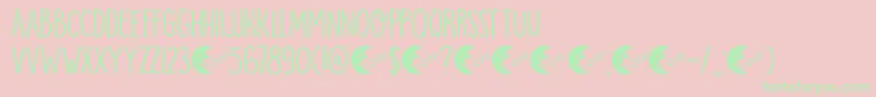 DkMoonlightSerenade Font – Green Fonts on Pink Background