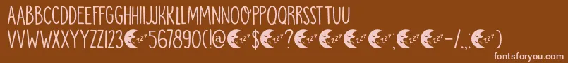 DkMoonlightSerenade Font – Pink Fonts on Brown Background