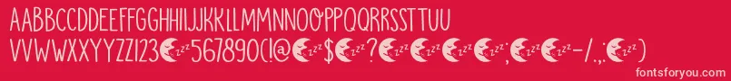 DkMoonlightSerenade Font – Pink Fonts on Red Background