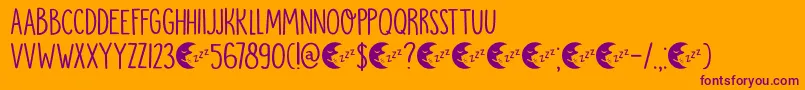 Fonte DkMoonlightSerenade – fontes roxas em um fundo laranja