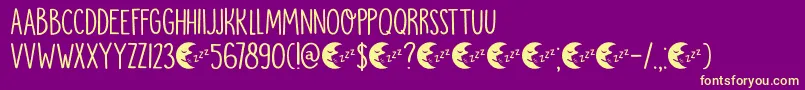 Шрифт DkMoonlightSerenade – жёлтые шрифты на фиолетовом фоне