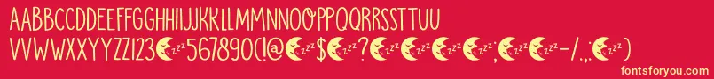 DkMoonlightSerenade Font – Yellow Fonts on Red Background