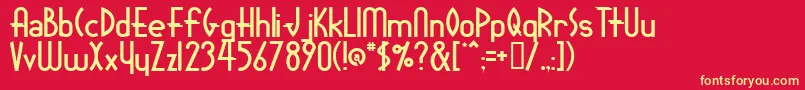 フォントLauramcCrary – 黄色の文字、赤い背景