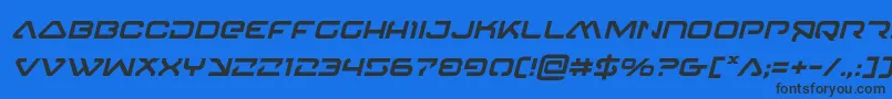 Czcionka 4114blasterv2ital – czarne czcionki na niebieskim tle
