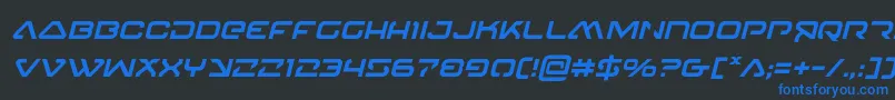 4114blasterv2ital Font – Blue Fonts on Black Background