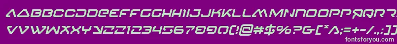 4114blasterv2ital Font – Green Fonts on Purple Background