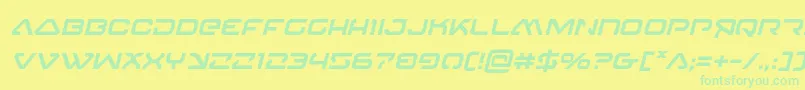 4114blasterv2ital Font – Green Fonts on Yellow Background