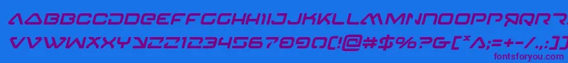 Saiba mais sobre a fonte 4114blasterv2ital Fonte 4114blasterv2ital – fontes roxas em um fundo azul