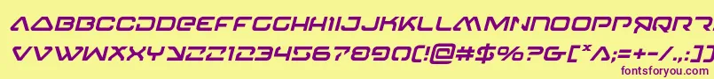 4114blasterv2ital Font – Purple Fonts on Yellow Background