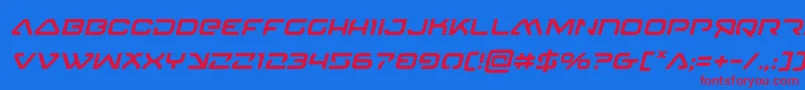 フォント4114blasterv2ital – 赤い文字の青い背景