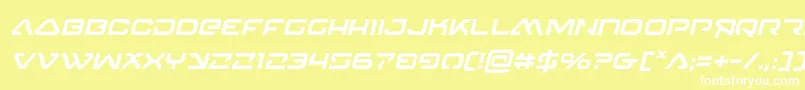 4114blasterv2ital Font – White Fonts on Yellow Background