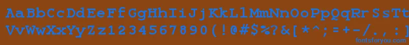 フォントMonospacebold – 茶色の背景に青い文字