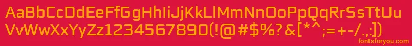 Fonte EaglesansRegularRegular – fontes laranjas em um fundo vermelho