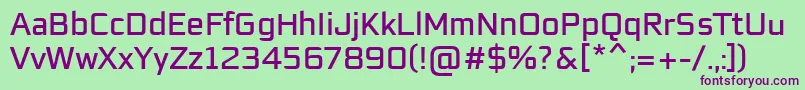 Шрифт EaglesansRegularRegular – фиолетовые шрифты на зелёном фоне