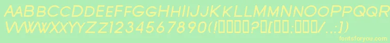 SfOldRepublicScItalic Font – Yellow Fonts on Green Background