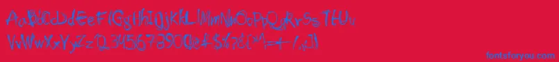 フォントShockheaded – 赤い背景に青い文字