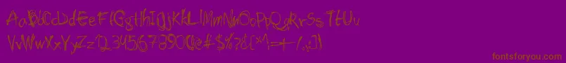 Shockheaded-fontti – ruskeat fontit violetilla taustalla