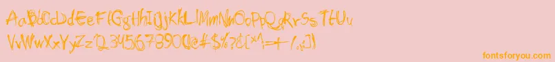 Shockheaded-Schriftart – Orangefarbene Schriften auf rosa Hintergrund