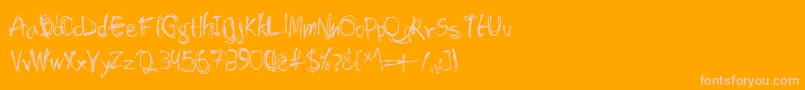 Shockheaded-Schriftart – Rosa Schriften auf orangefarbenem Hintergrund