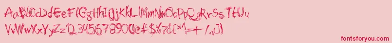 Shockheaded-Schriftart – Rote Schriften auf rosa Hintergrund