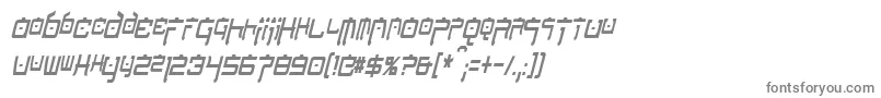 フォントNipponTechCondensedItalic – 白い背景に灰色の文字