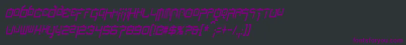 NipponTechCondensedItalic Font – Purple Fonts on Black Background