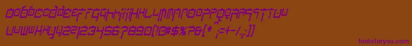 Police NipponTechCondensedItalic – polices violettes sur fond brun