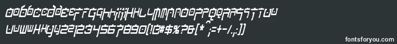 NipponTechCondensedItalic-fontti – valkoiset fontit