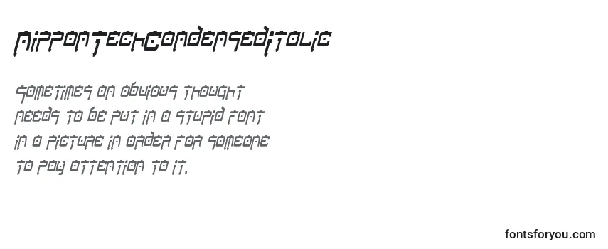 Обзор шрифта NipponTechCondensedItalic
