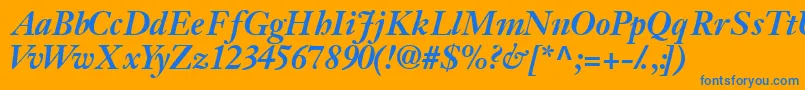 Jansonssk ffy Font – Blue Fonts on Orange Background