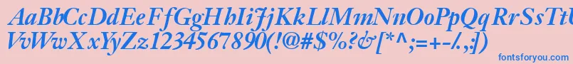 Jansonssk ffy Font – Blue Fonts on Pink Background