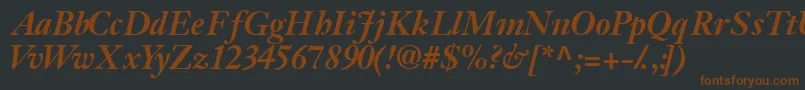 Jansonssk ffy-fontti – ruskeat fontit mustalla taustalla