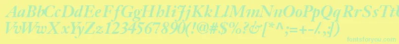 Jansonssk ffy Font – Green Fonts on Yellow Background