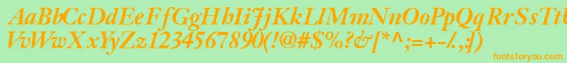 Jansonssk ffy Font – Orange Fonts on Green Background