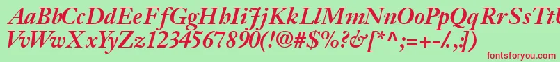 Jansonssk ffy Font – Red Fonts on Green Background