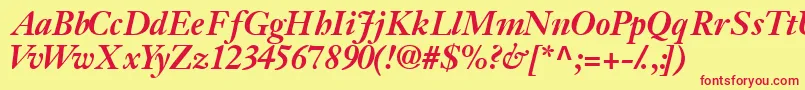 Jansonssk ffy Font – Red Fonts on Yellow Background