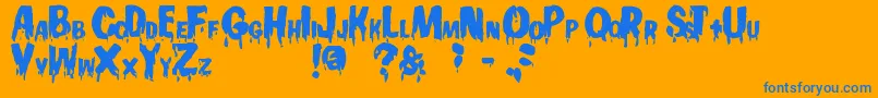 Gooey Font – Blue Fonts on Orange Background